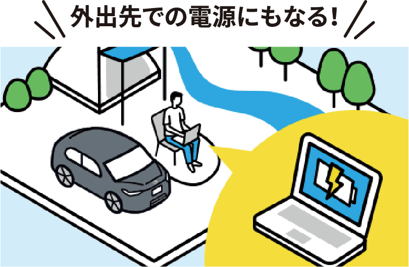 外出先での電源にもなる